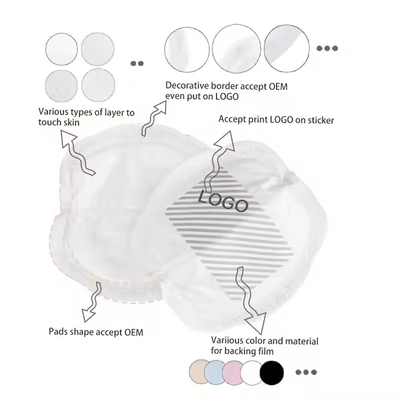 Comfortable Organic Disposable Nursing Pads Thin Breast Pads CE For Milk Leak Protection