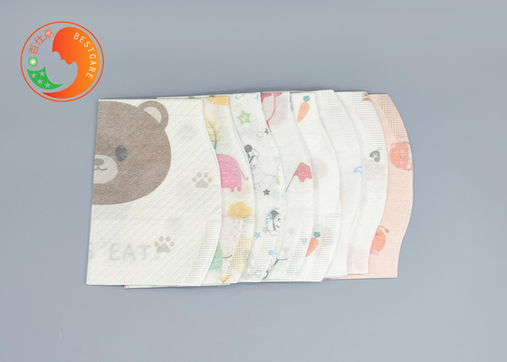 Lightweight Custom Printed Disposable Bibs Foldable With Catch Pocket Tear Resistant Apron