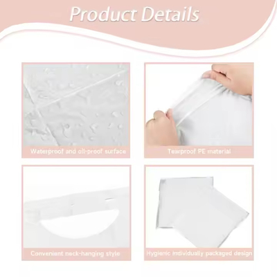 Waterproof Disposable Adult Bibs Oil Proof White For Individual